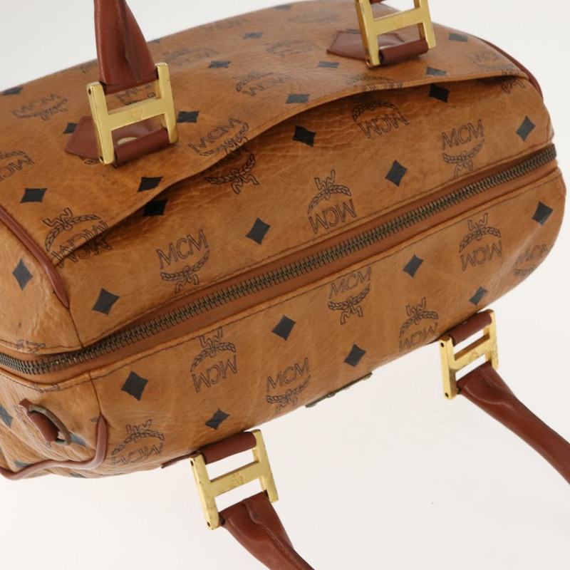 【日本直送】MCM Logoogram Vicetos 手提包 PVC 皮革 棕色 金色 正品 147887-5