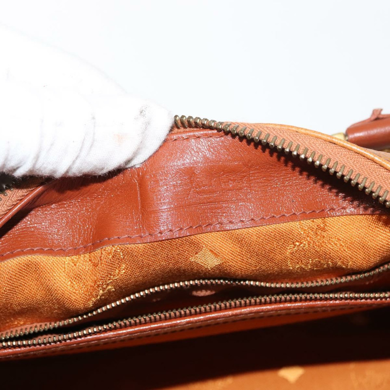 【日本直送】MCM Logoogram Vicetos 手提包 PVC 皮革 棕色 金色 正品 147887-9