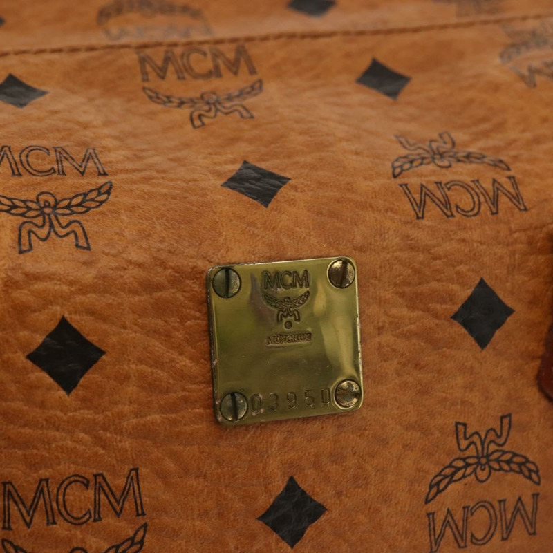 【日本直送】MCM Logoogram Vicetos 手提包 PVC 皮革 棕色 金色 正品 147887-11