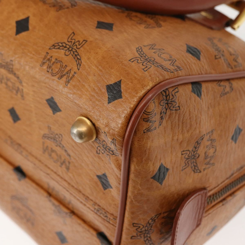 【日本直送】MCM Logoogram Vicetos 手提包 PVC 皮革 棕色 金色 正品 147887-15