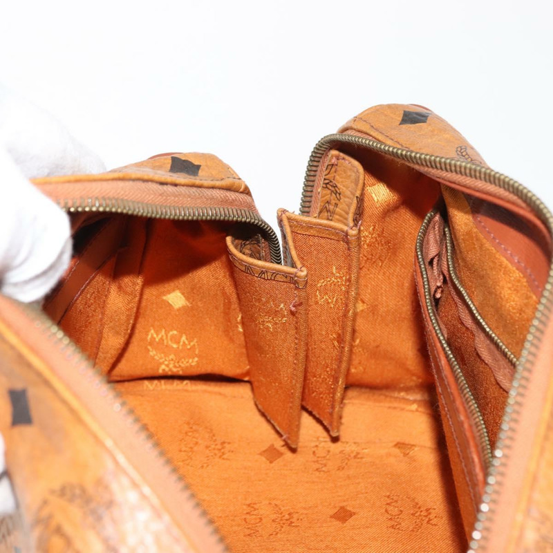 【日本直送】MCM Logoogram Vicetos 手提包 PVC 皮革 棕色 金色 正品 147887-18