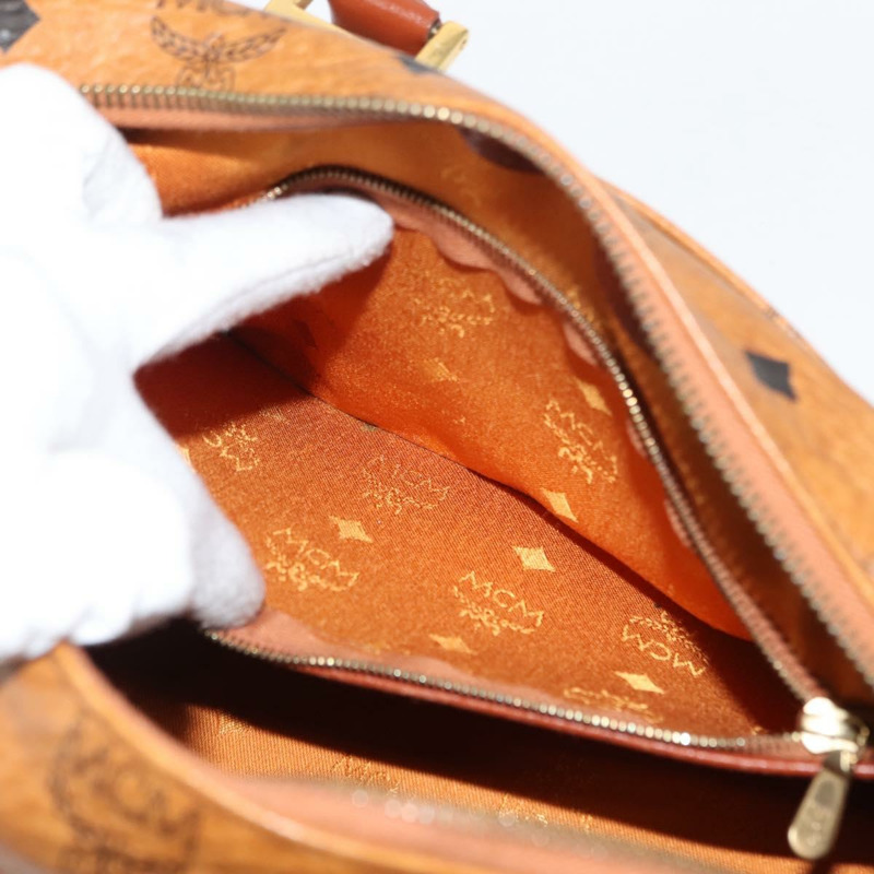 【日本直送】MCM Logoogram Vicetos 手提包 PVC 皮革 棕色 金色 正品 147887-19