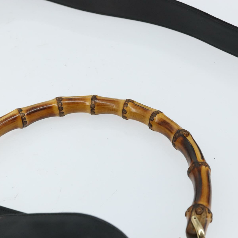 【日本直送】GUCCI 竹節肩背包 皮革 黑色 金色 001 3166 正品 150409-13