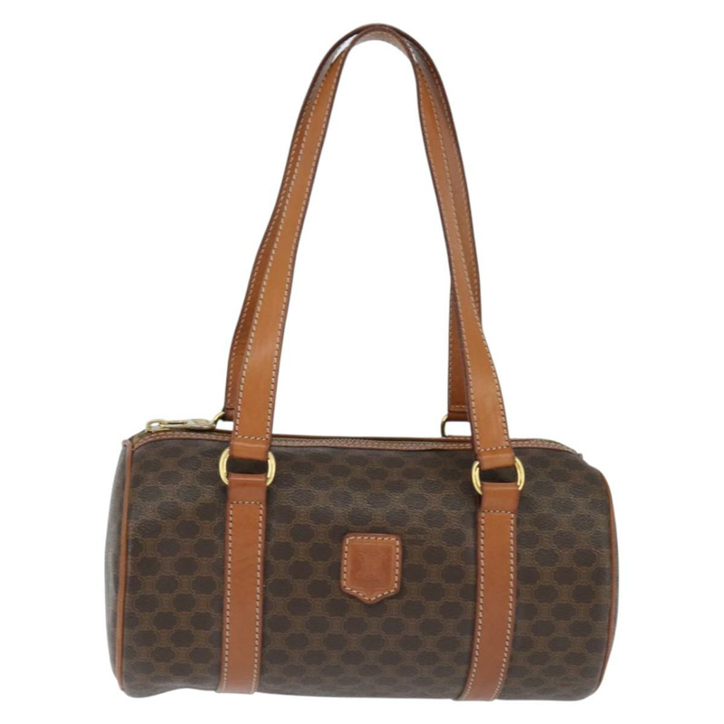 【日本直送】CELINE Macadam帆布肩背包 PVC皮革 棕色 金色 正品 151048-12