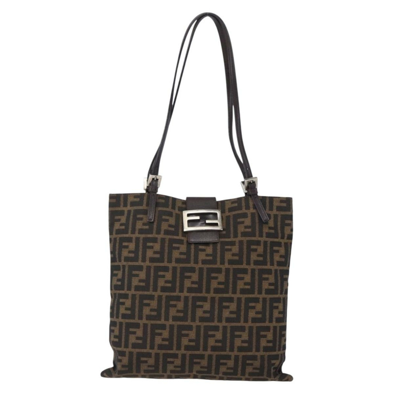 【日本直送】FENDI Zucca 帆布 Mamma Baguette 手袋黑棕色正品 150762-12