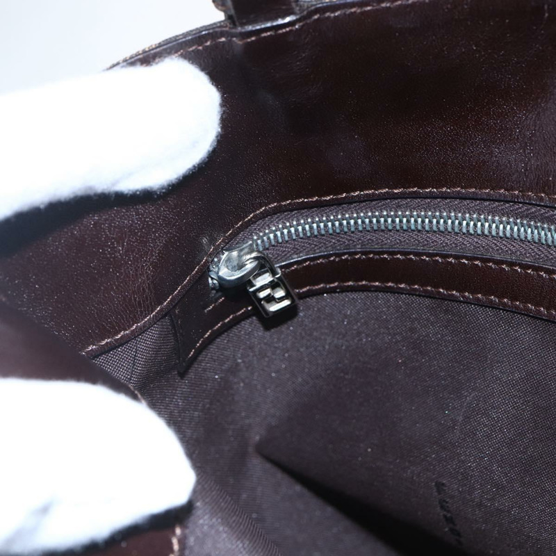 【日本直送】FENDI Zucca 帆布 Mamma Baguette 手袋黑棕色正品 150762-16