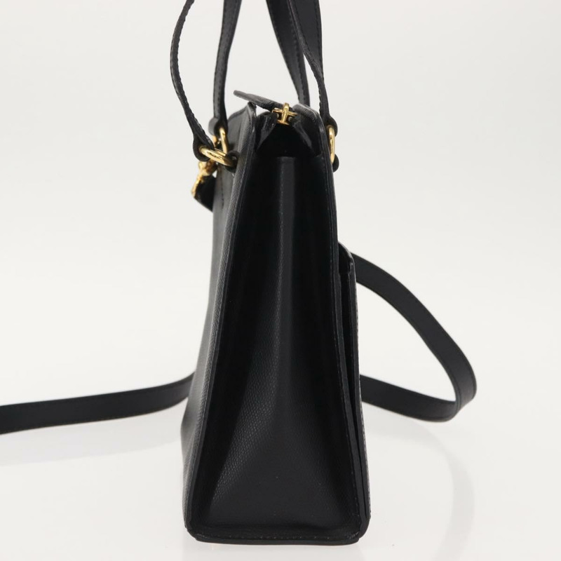 【日本直送】CELINE 手提包 皮革 2way 黑色 金色 Auth 151063-3