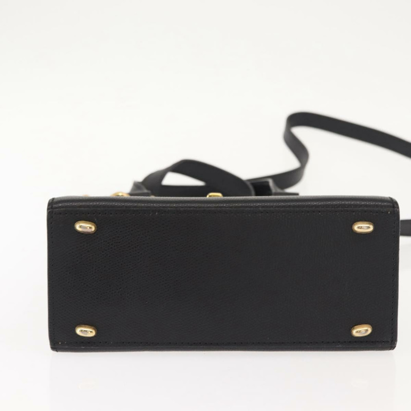 【日本直送】CELINE 手提包 皮革 2way 黑色 金色 Auth 151063-4