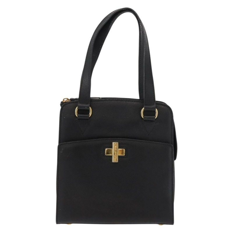 【日本直送】CELINE 手提包 皮革 2way 黑色 金色 Auth 151063-12