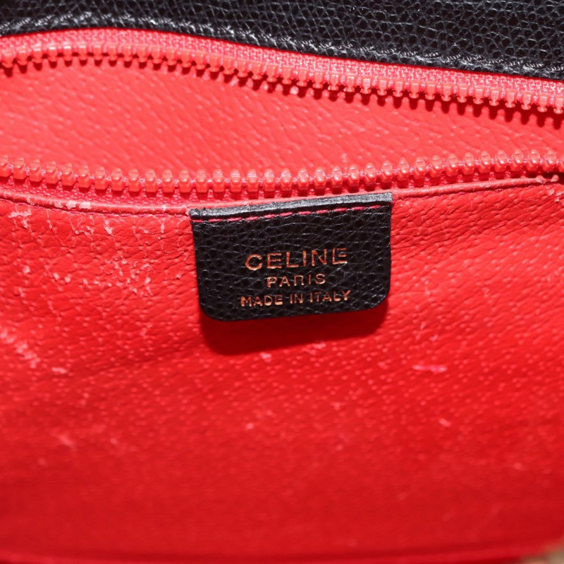 【日本直送】CELINE 手提包 皮革 2way 黑色 金色 Auth 151063-19