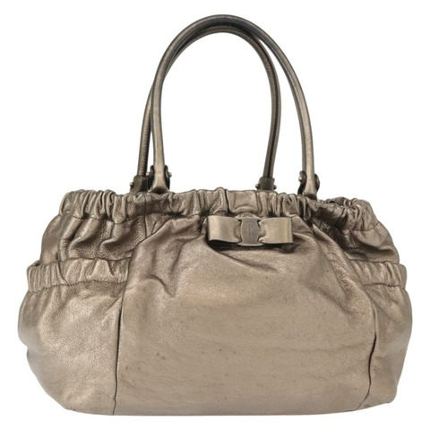 Salvatore Ferragamo Vala 單肩包，皮革材質，金色，正品編號 149548