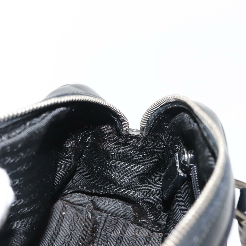 【日本直送】PRADA 尼龍皮革手提包 黑色 銀色 正品 149582-19