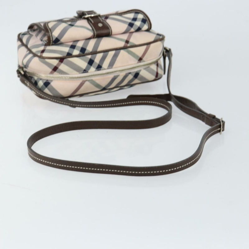 【日本直送】BURBERRY Nova 格紋藍標單肩包 尼龍 米色 銀色 正品 151897-6