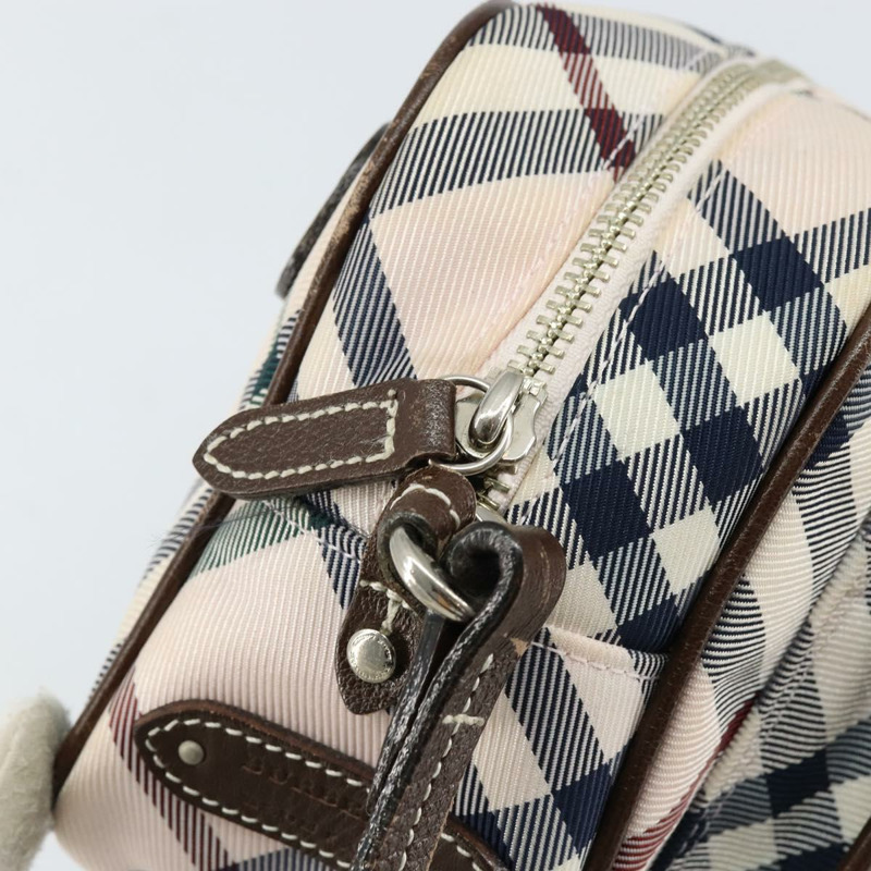 【日本直送】BURBERRY Nova 格紋藍標單肩包 尼龍 米色 銀色 正品 151897-9