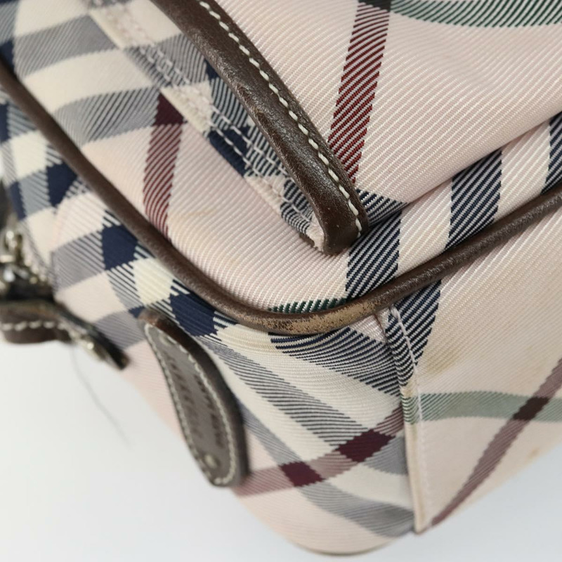 【日本直送】BURBERRY Nova 格紋藍標單肩包 尼龍 米色 銀色 正品 151897-13