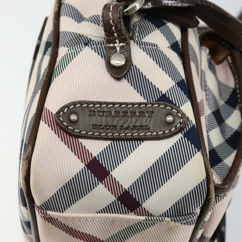 【日本直送】BURBERRY Nova 格紋藍標單肩包 尼龍 米色 銀色 正品 151897-16