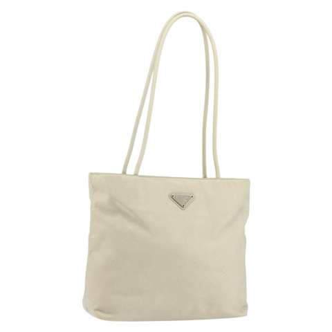 PRADA 尼龍手提包 白色 銀色 正品 151884