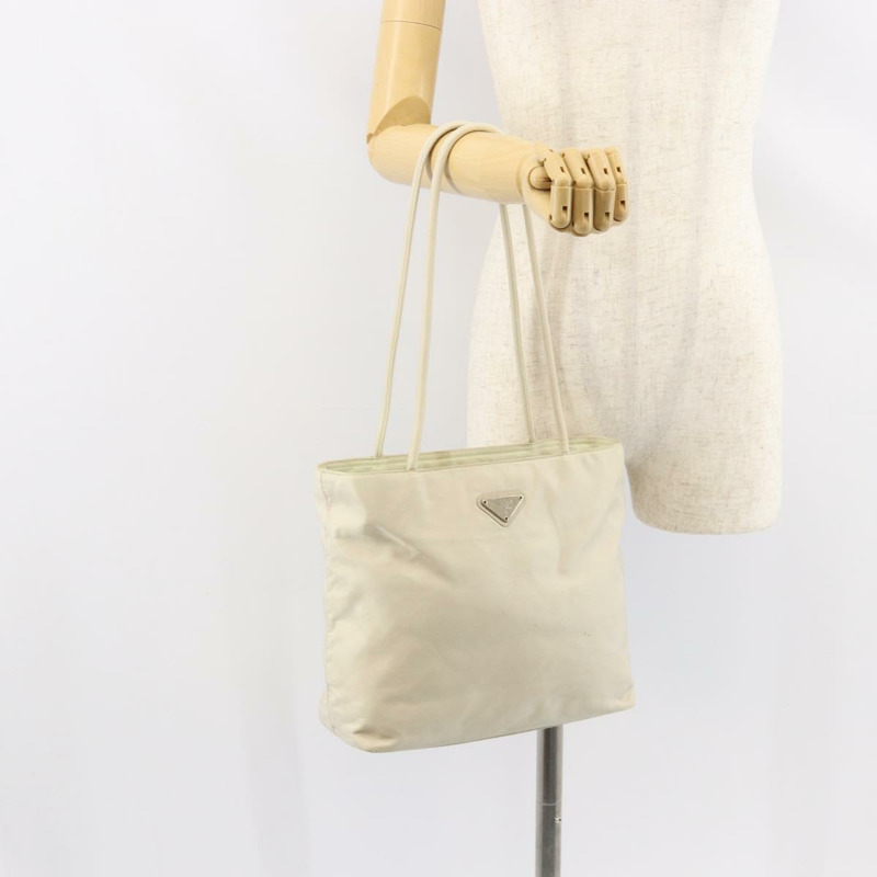 【日本直送】PRADA 尼龍手提包 白色 銀色 正品 151884-22