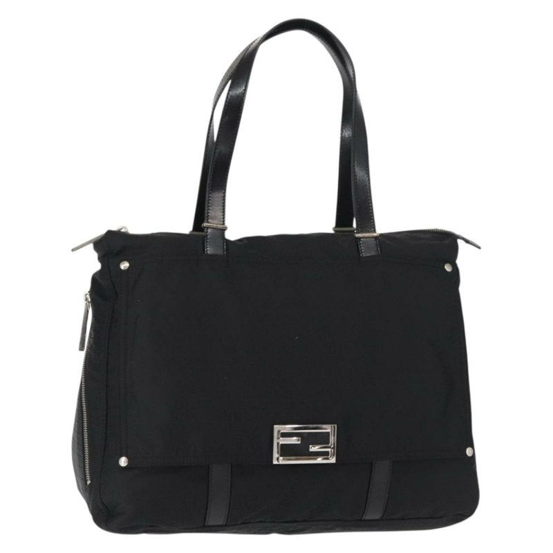【日本直送】FENDI Zucchino帆布手提包 黑色 銀色 正品 149710-0
