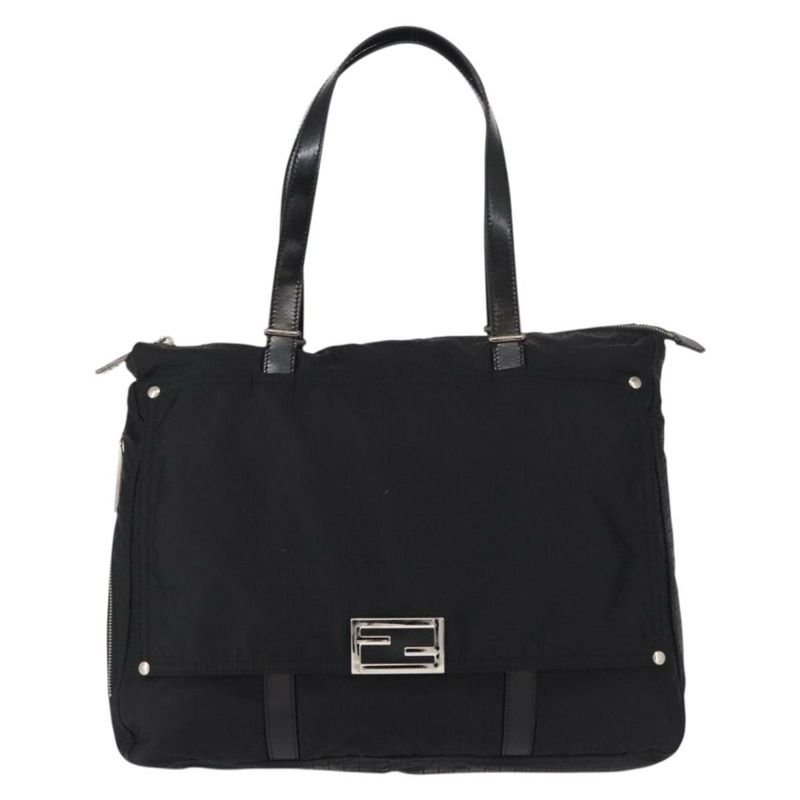 【日本直送】FENDI Zucchino帆布手提包 黑色 銀色 正品 149710-12