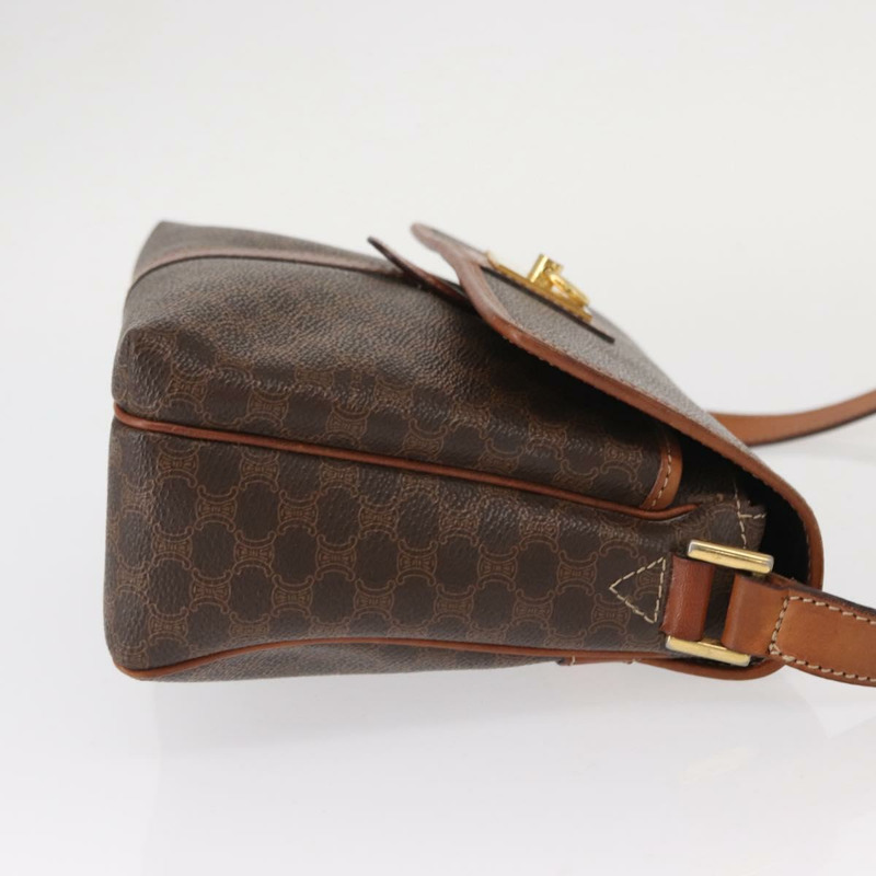 【日本直送】CELINE Macadam帆布肩背包 PVC皮革 棕色 金色 正品 149636-2