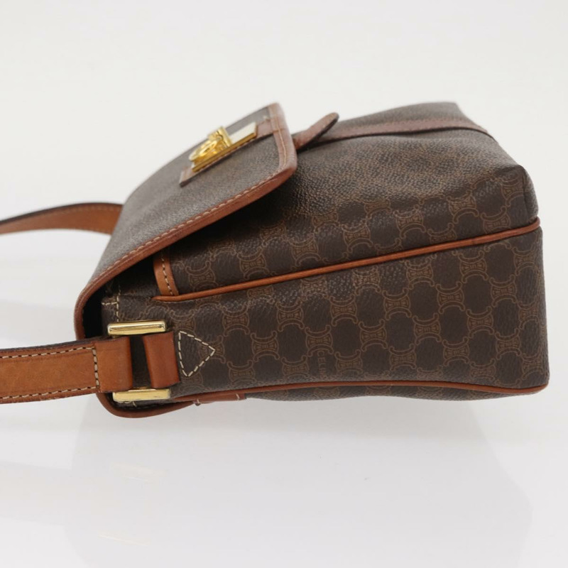 【日本直送】CELINE Macadam帆布肩背包 PVC皮革 棕色 金色 正品 149636-3