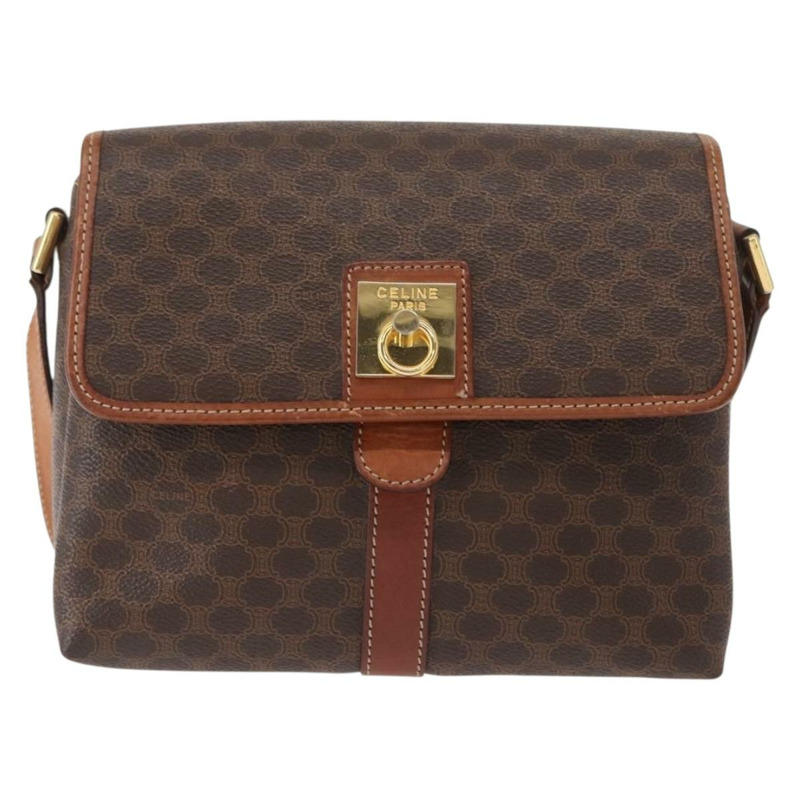 【日本直送】CELINE Macadam帆布肩背包 PVC皮革 棕色 金色 正品 149636-12