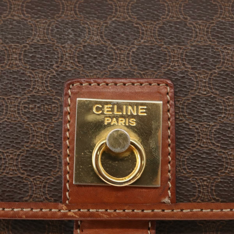 【日本直送】CELINE Macadam帆布肩背包 PVC皮革 棕色 金色 正品 149636-16