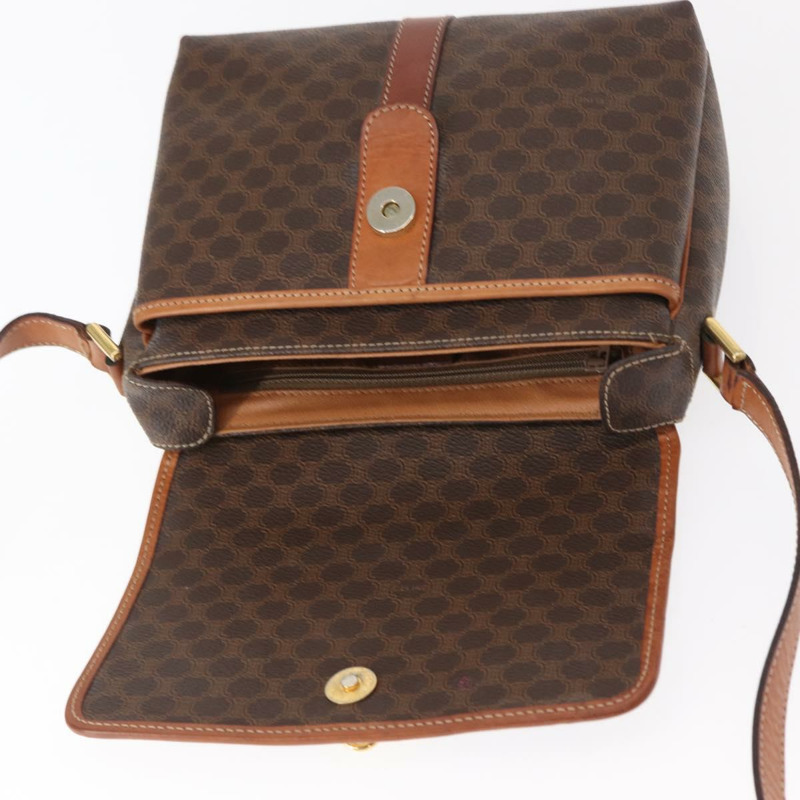 【日本直送】CELINE Macadam帆布肩背包 PVC皮革 棕色 金色 正品 149636-17