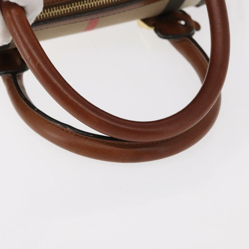 【日本直送】BURBERRY Nova Check Boston Bag 帆布 2way Gold Beige Auth 149500-6