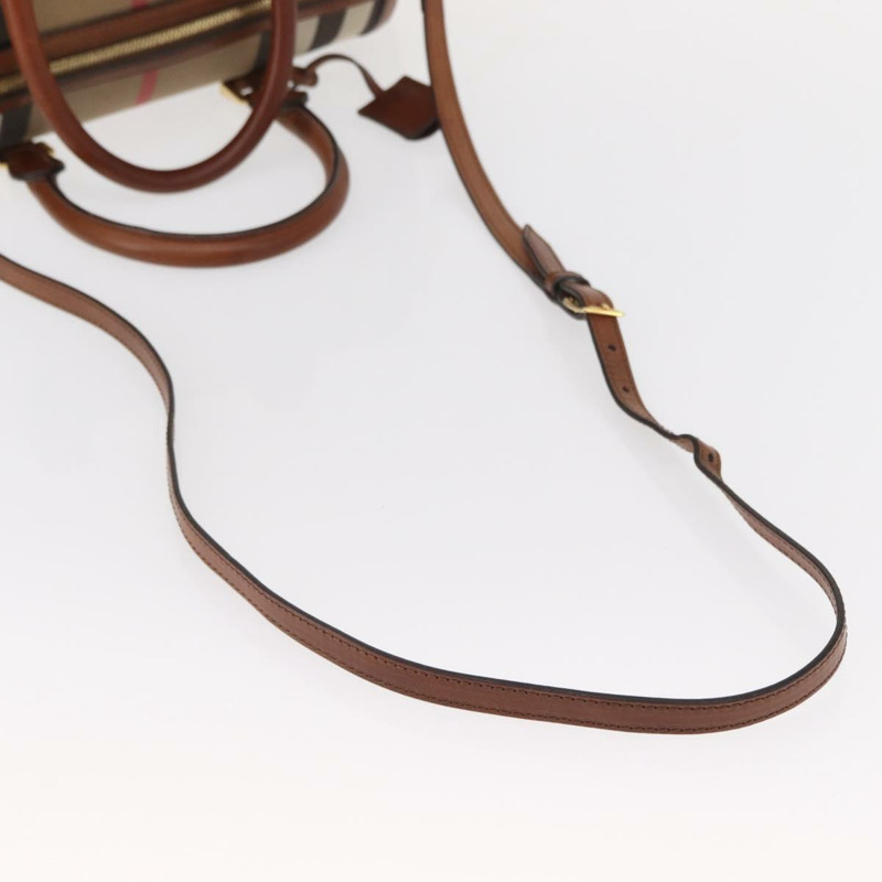 【日本直送】BURBERRY Nova Check Boston Bag 帆布 2way Gold Beige Auth 149500-8