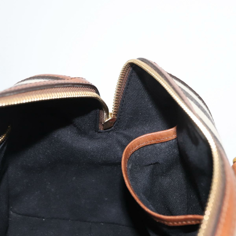 【日本直送】BURBERRY Nova Check Boston Bag 帆布 2way Gold Beige Auth 149500-21