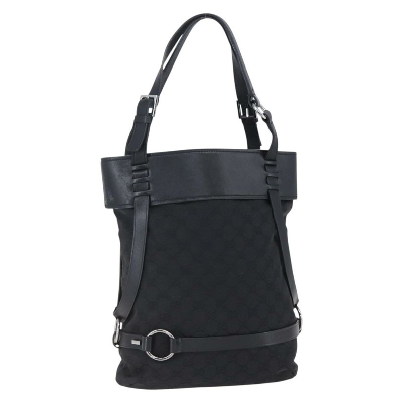 【日本直送】GUCCI GG帆布托特包 黑色 銀色 106248 正品 152026-0