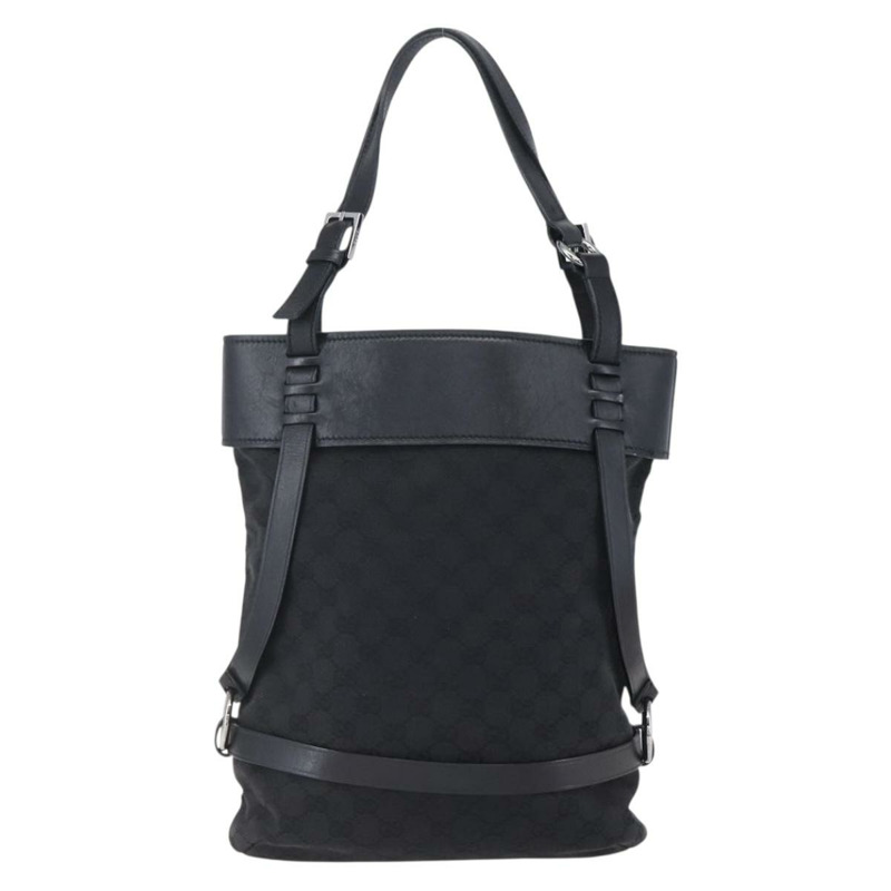 【日本直送】GUCCI GG帆布托特包 黑色 銀色 106248 正品 152026-1