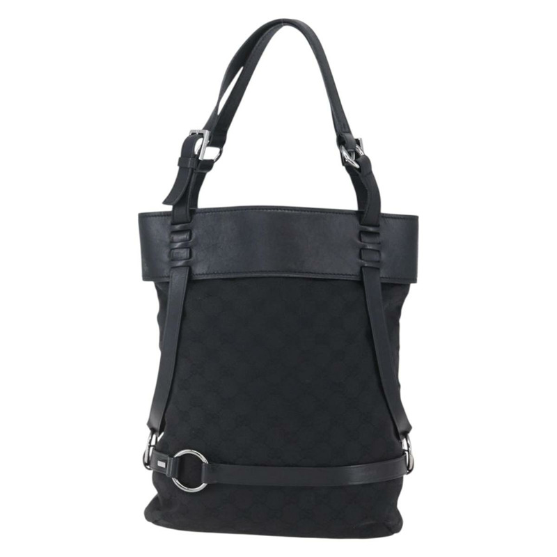 【日本直送】GUCCI GG帆布托特包 黑色 銀色 106248 正品 152026-12