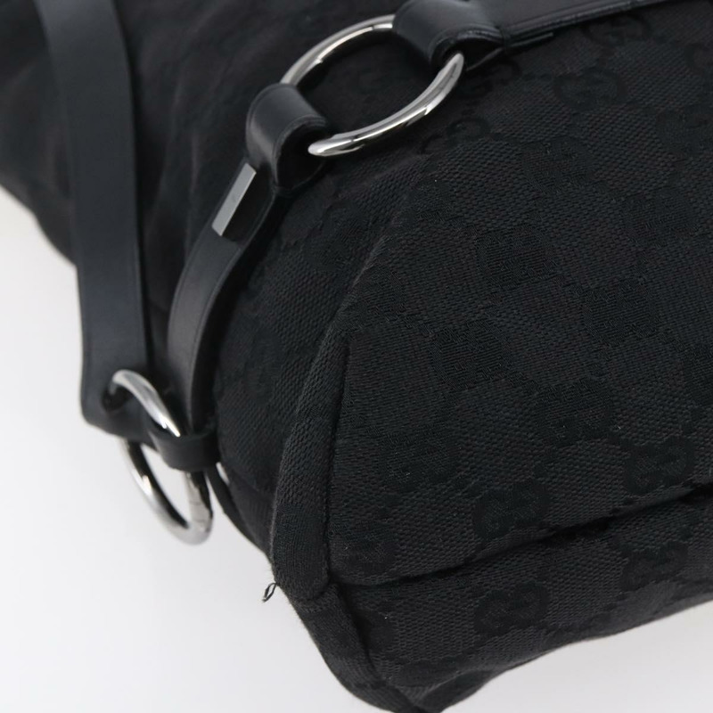 【日本直送】GUCCI GG帆布托特包 黑色 銀色 106248 正品 152026-13
