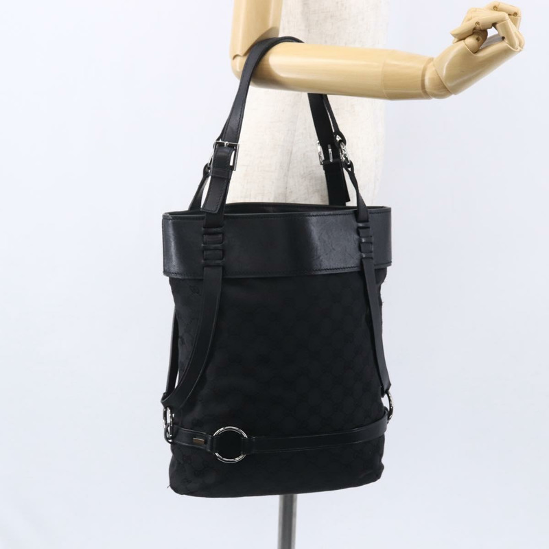 【日本直送】GUCCI GG帆布托特包 黑色 銀色 106248 正品 152026-20