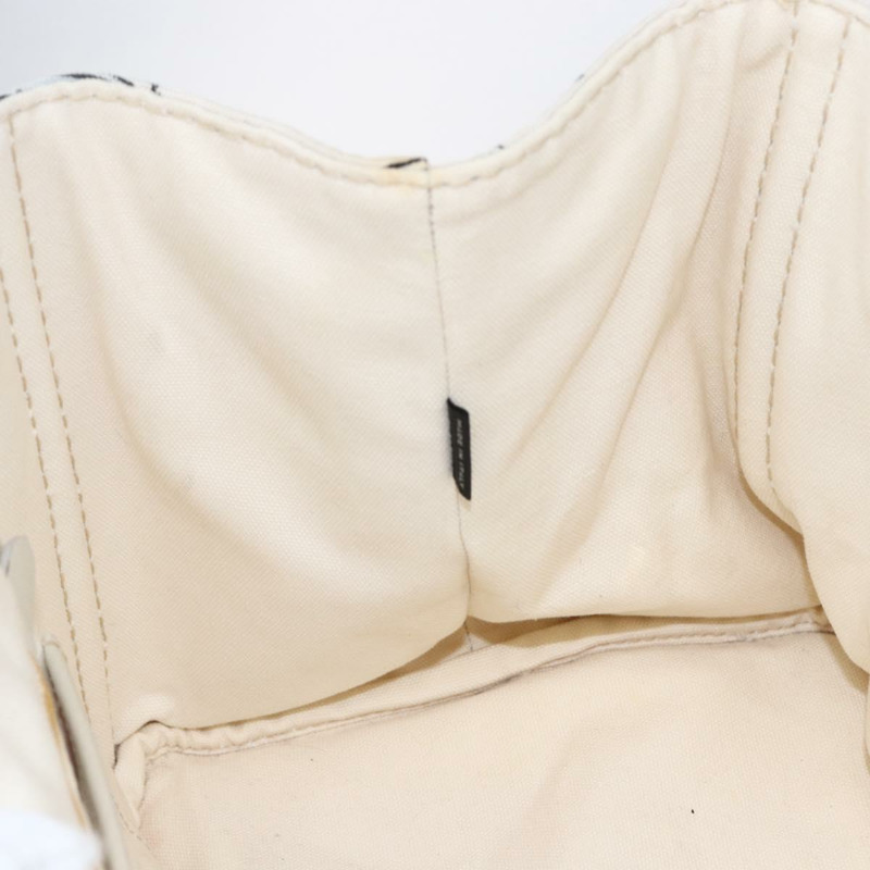 【日本直送】PRADA Canapa MM 手袋 帆布 白色 金色 正品 151893-18