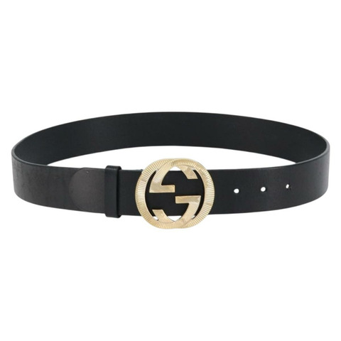 GUCCI 互扣式皮帶 皮革 37.4吋 黑色 金色 232849 正品號 149771