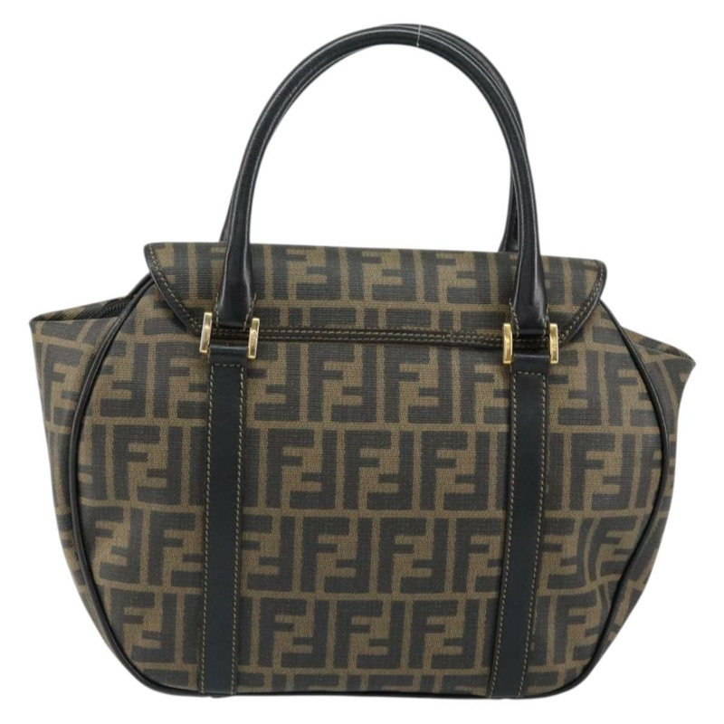 【日本直送】FENDI Zucca帆布手提包 PVC黑色棕色 正品 152385-1