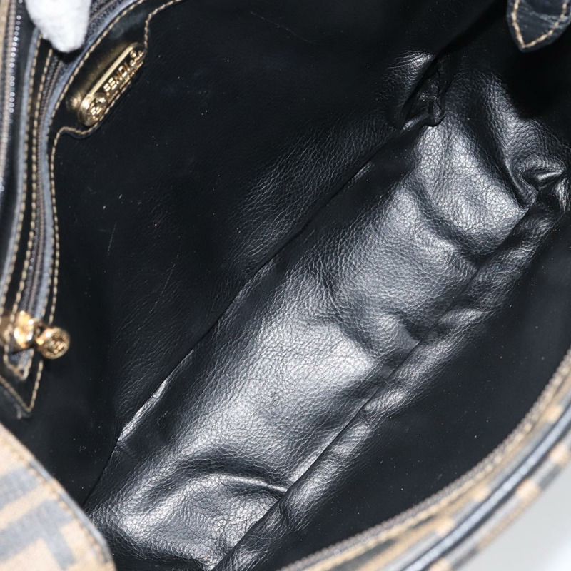 【日本直送】FENDI Zucca帆布手提包 PVC黑色棕色 正品 152385-9