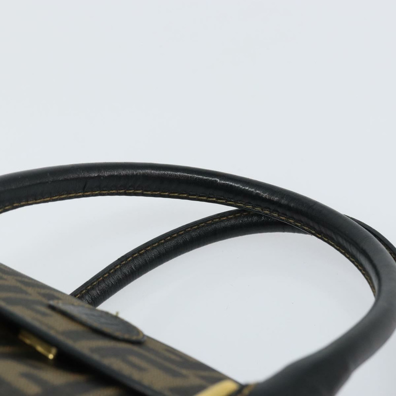 【日本直送】FENDI Zucca帆布手提包 PVC黑色棕色 正品 152385-13