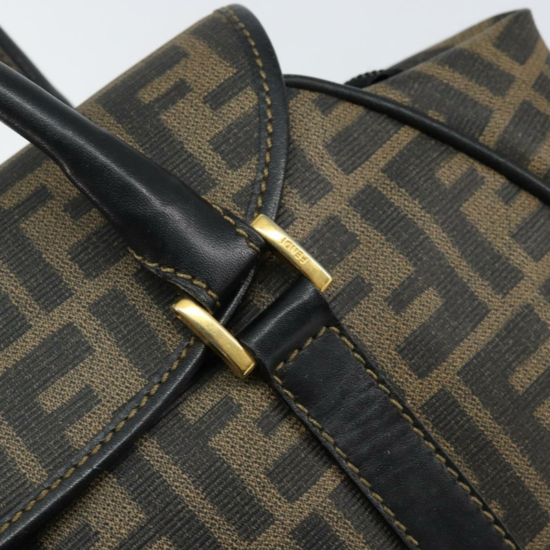 【日本直送】FENDI Zucca帆布手提包 PVC黑色棕色 正品 152385-17