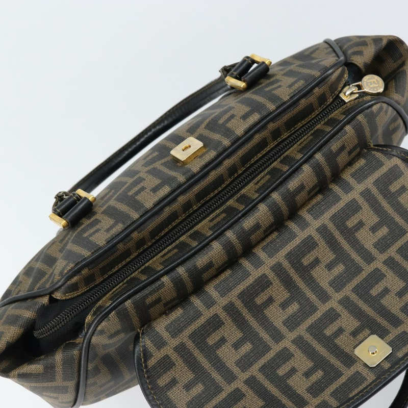 【日本直送】FENDI Zucca帆布手提包 PVC黑色棕色 正品 152385-20