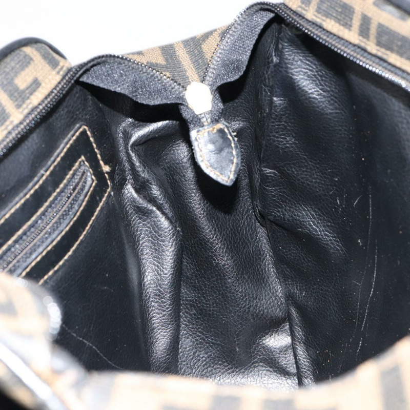 【日本直送】FENDI Zucca帆布手提包 PVC黑色棕色 正品 152385-22