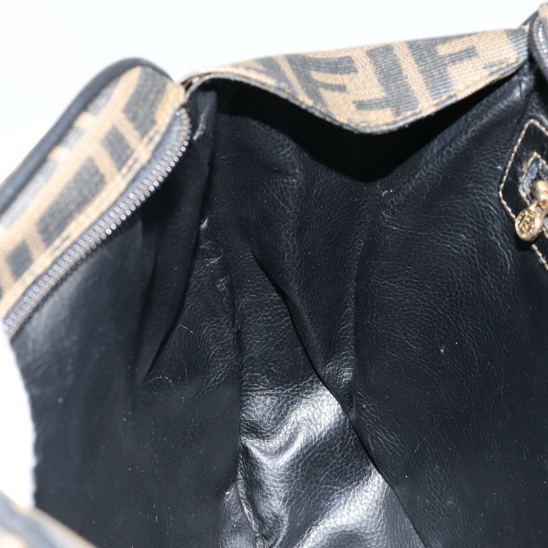 【日本直送】FENDI Zucca帆布手提包 PVC黑色棕色 正品 152385-23