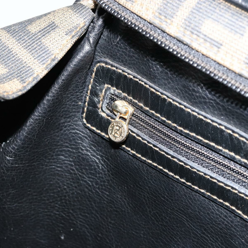 【日本直送】FENDI Zucca帆布手提包 PVC黑色棕色 正品 152385-24