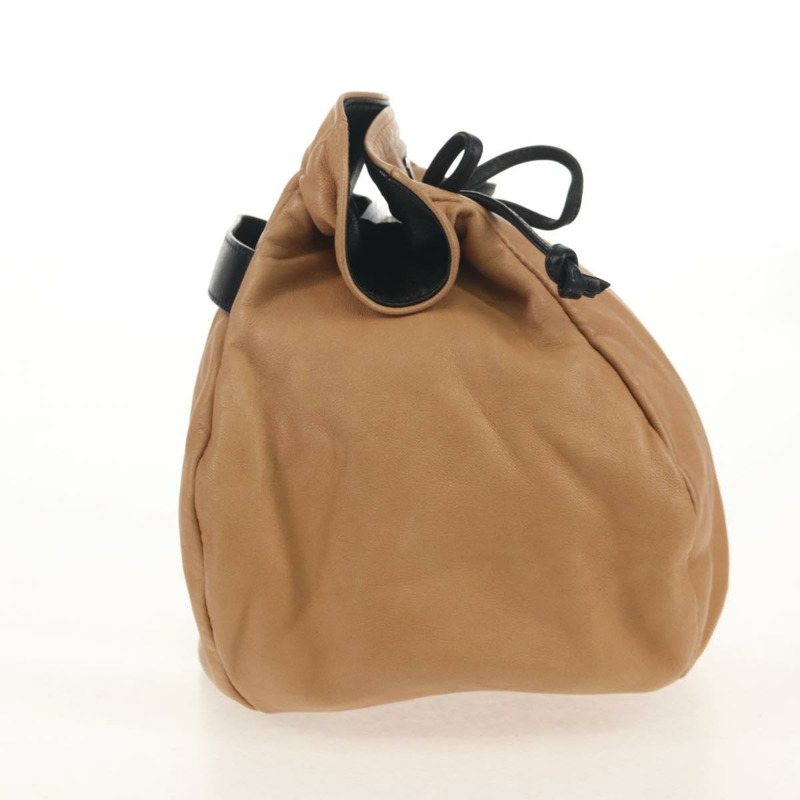 【日本直送】香奈兒米色羊皮手提包 CC 標誌 Auth 152370A-5