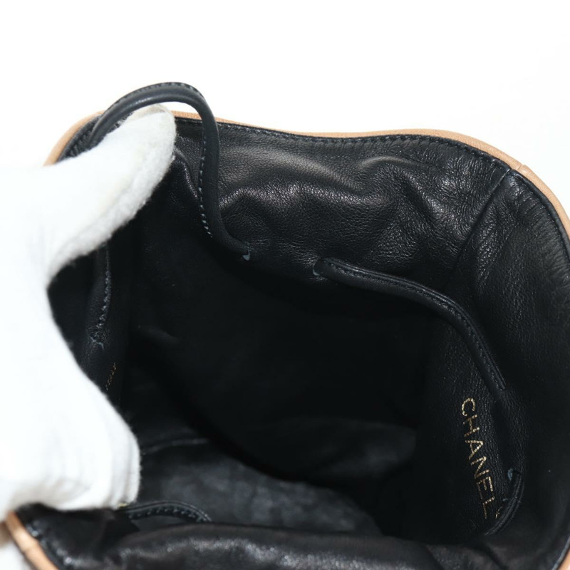 【日本直送】香奈兒米色羊皮手提包 CC 標誌 Auth 152370A-18