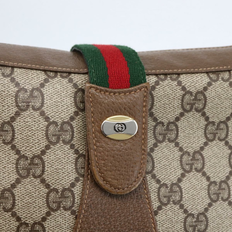 【日本直送】GUCCI GG Supreme Web Sherry Line 手提包 PVC 米色 金色 72 02 024 正品 152354-16